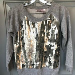 Scooter Brown Sequin Front Pullover 12